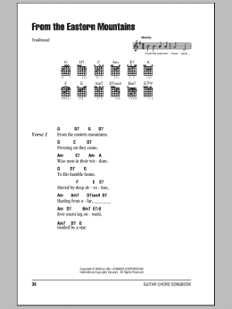 page one of From The Eastern Mountains (Guitar Chords/Lyrics)