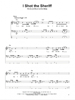 page one of I Shot The Sheriff (Bass Guitar Tab)