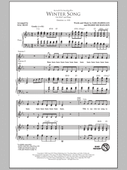 page one of Winter Song (arr. Mac Huff) (SSA Choir)