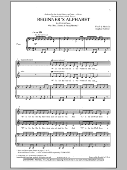 page one of Beginner's Alphabet (SSA Choir)