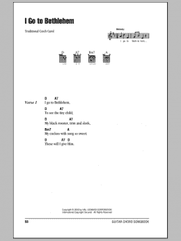 page one of I Go To Bethlehem (Guitar Chords/Lyrics)