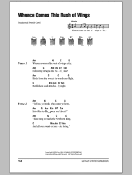 page one of Whence Comes This Rush Of Wings (Guitar Chords/Lyrics)