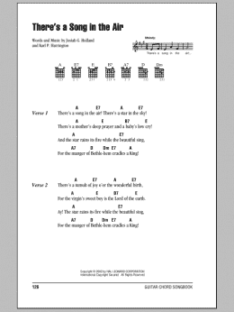 page one of There's A Song In The Air (Guitar Chords/Lyrics)