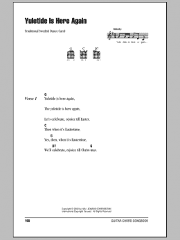 page one of Yuletide Is Here Again (Guitar Chords/Lyrics)