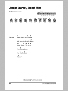 page one of Joseph Dearest, Joseph Mine (Guitar Chords/Lyrics)