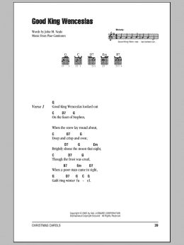 page one of Good King Wenceslas (Guitar Chords/Lyrics)