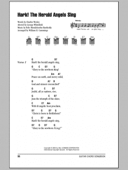 page one of Hark! The Herald Angels Sing (Guitar Chords/Lyrics)