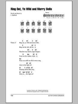 page one of Ring Out, Ye Wild And Merry Bells (Guitar Chords/Lyrics)