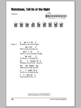 page one of Watchman, Tell Us Of The Night (Guitar Chords/Lyrics)