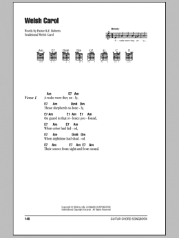 page one of Welsh Carol (Guitar Chords/Lyrics)