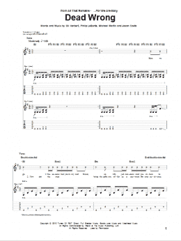 page one of Dead Wrong (Guitar Tab)