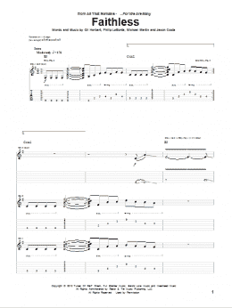 page one of Faithless (Guitar Tab)