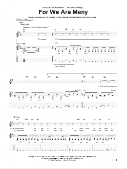 page one of For We Are Many (Guitar Tab)