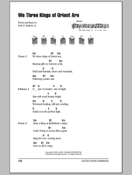 page one of We Three Kings Of Orient Are (Guitar Chords/Lyrics)