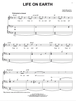 page one of Life On Earth (Piano & Vocal)