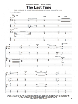 page one of The Last Time (Guitar Tab)