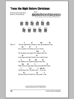 page one of 'Twas The Night Before Christmas (Guitar Chords/Lyrics)