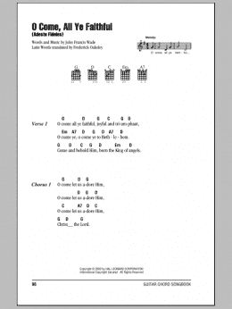 page one of O Come, All Ye Faithful (Adeste Fideles) (Guitar Chords/Lyrics)