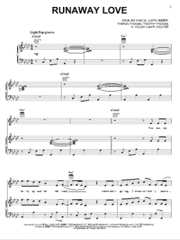 page one of Runaway Love (Piano, Vocal & Guitar Chords (Right-Hand Melody))