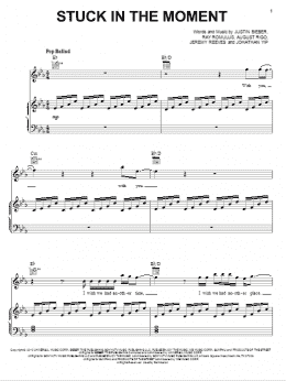 page one of Stuck In The Moment (Piano, Vocal & Guitar Chords (Right-Hand Melody))