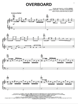 page one of Overboard (Piano, Vocal & Guitar Chords (Right-Hand Melody))