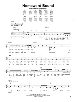 page one of Homeward Bound (Easy Guitar)