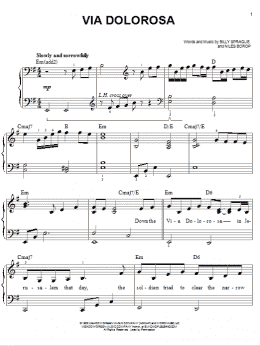 page one of Via Dolorosa (Easy Piano)