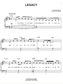 page one of Legacy (Easy Piano)