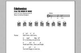 page one of Edelweiss (Guitar Chords/Lyrics)