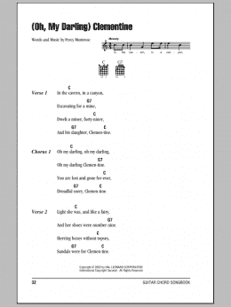 page one of (Oh, My Darling) Clementine (Guitar Chords/Lyrics)