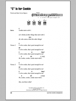 page one of "C" Is For Cookie (Guitar Chords/Lyrics)