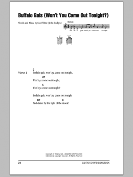 page one of Buffalo Gals (Won't You Come Out Tonight?) (Guitar Chords/Lyrics)