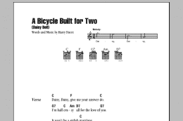 page one of A Bicycle Built For Two (Daisy Bell) (Guitar Chords/Lyrics)