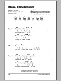 page one of O Come, O Come Immanuel (Guitar Chords/Lyrics)