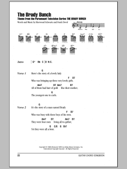 page one of The Brady Bunch (Guitar Chords/Lyrics)