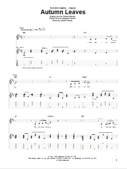 page one of Autumn Leaves (Guitar Tab)