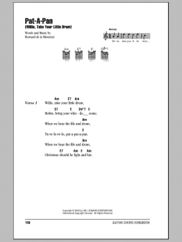 page one of Pat-A-Pan (Willie, Take Your Little Drum) (Guitar Chords/Lyrics)