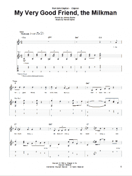 page one of My Very Good Friend, The Milkman (Guitar Tab)