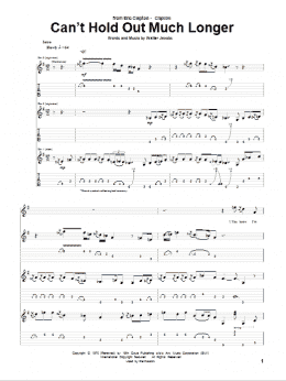 page one of Can't Hold Out Much Longer (Guitar Tab)