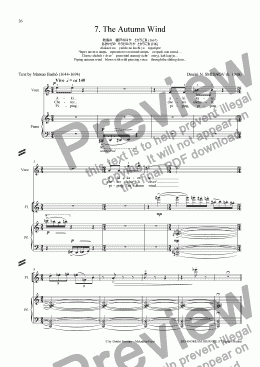 page one of DREAM JOURNEY (Basho) op140/07. Autumn Wind. Voice, fl, pf