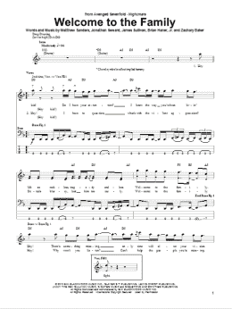 page one of Welcome To The Family (Bass Guitar Tab)