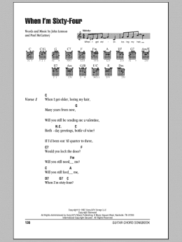 page one of When I'm Sixty-Four (Guitar Chords/Lyrics)