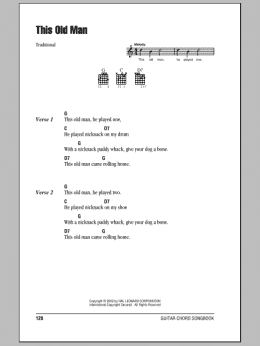 page one of This Old Man (Guitar Chords/Lyrics)