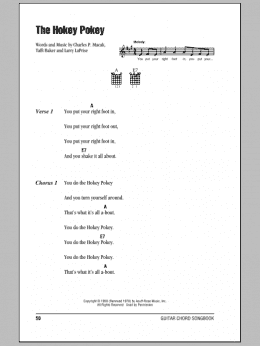 page one of The Hokey Pokey (Guitar Chords/Lyrics)
