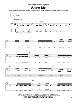 page one of Save Me (Bass Guitar Tab)