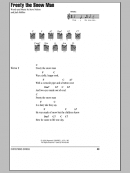 page one of Frosty The Snow Man (Guitar Chords/Lyrics)