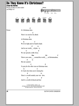 page one of Do They Know It's Christmas? (Guitar Chords/Lyrics)