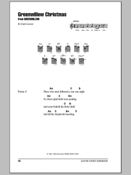 page one of Greenwillow Christmas (Guitar Chords/Lyrics)