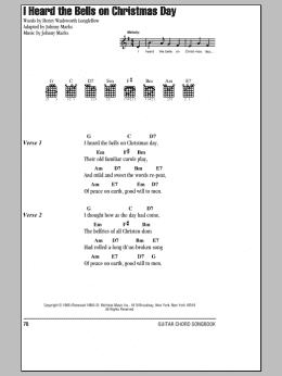 page one of I Heard The Bells On Christmas Day (Guitar Chords/Lyrics)