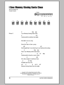 page one of I Saw Mommy Kissing Santa Claus (Guitar Chords/Lyrics)